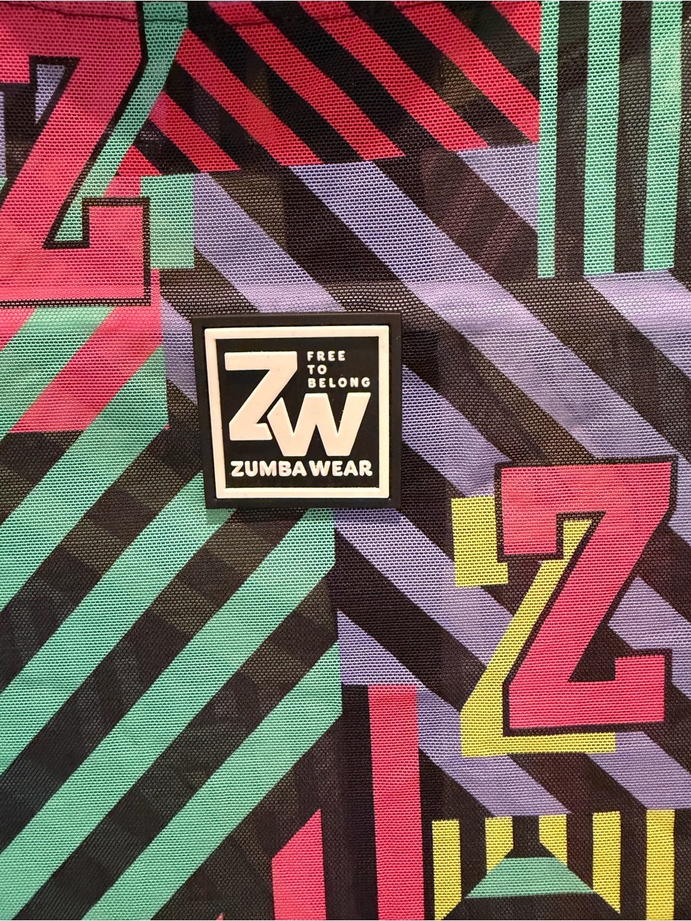 Zumba Wear Free To Belong Long Sleeve Mesh Bodysuit Multicolor small active - Picture 2 of 3